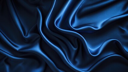 Fototapeta premium Gradient of shiny silk satin fabric creating an abstract dark elegant backdrop with soft folds.