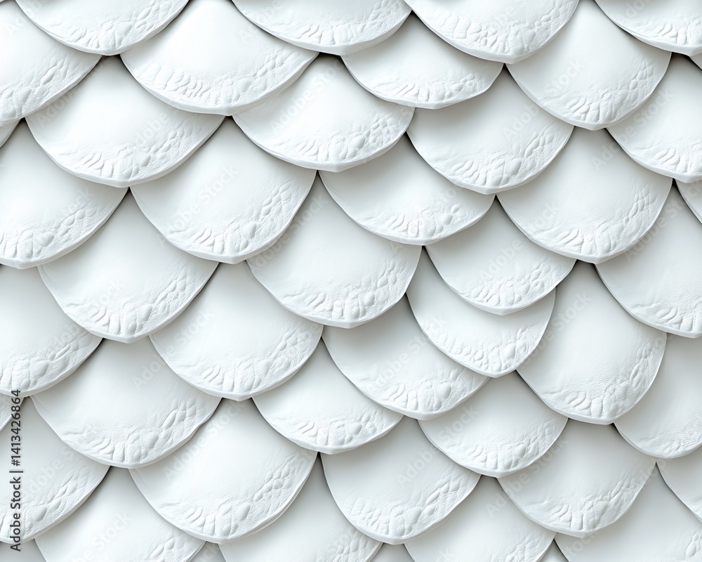Poster white overlapping scaled texture