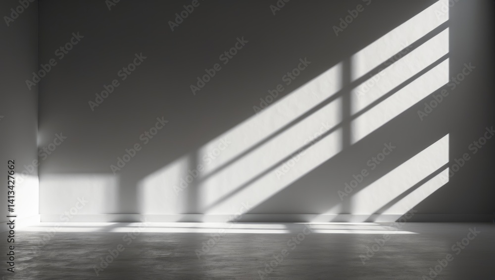 Poster illuminating light and shadows from the window on the floor and wall
