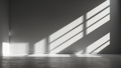 Illuminating light and shadows from the window on the floor and wall