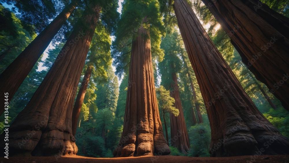 Aufkleber Observing from the bottom of a Sequoia tree