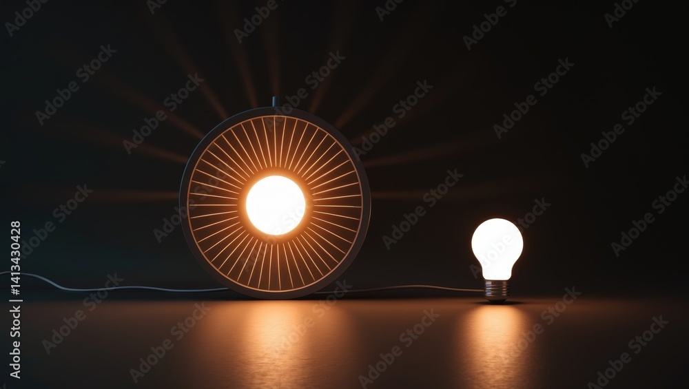 Poster A light bulb on a dark backdrop. There could be brightness hidden in the shadows.