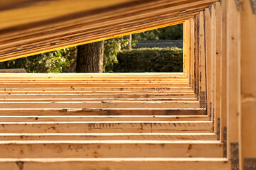 Roofing support trusses arranged as a triangulated system of straight interconnected lumber pieces....