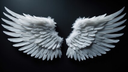 Fototapeta premium In space, the angel's white wings