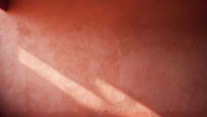 Fototapeta premium Crimson painted wall. Brick Red accent wall for home decor. Textured wall featuring gentle details and patterns. Cherry Red texture ideal for summer wallpaper background.