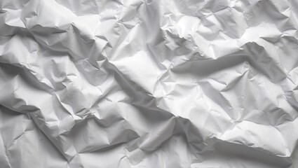 Fototapeta premium Crumpled white paper texture backdrop, empty white paper texture background