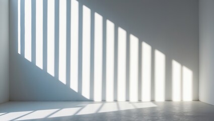 Obraz premium Empty white wall casting shadows from a perspective