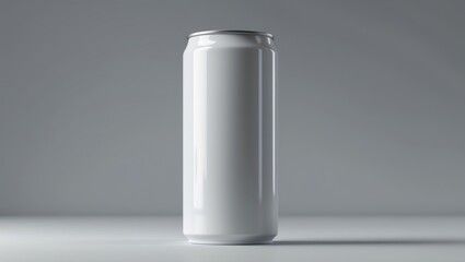 Mockup of a tall, large white aluminum beverage can.