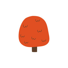 Naive simple tree. Autumn tree abstract vector illustration