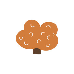 Naive simple tree. Autumn tree abstract vector illustration