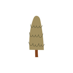 Naive simple tree. Autumn tree abstract vector illustration