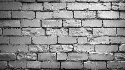 Texture background of a white brick wall in black and white pattern