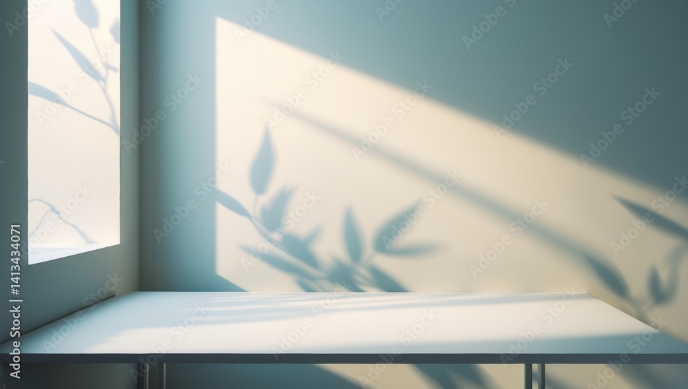 Poster gentle and minimalistic abstract backdrop for showcasing products featuring light and beautiful shad
