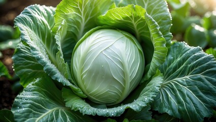 Fototapeta premium White cabbage cultivation in the garden