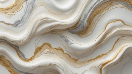 Abstract texture featuring white marble with grey and gold veining.