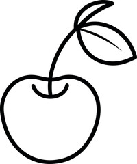 cherry line art vector icon without background