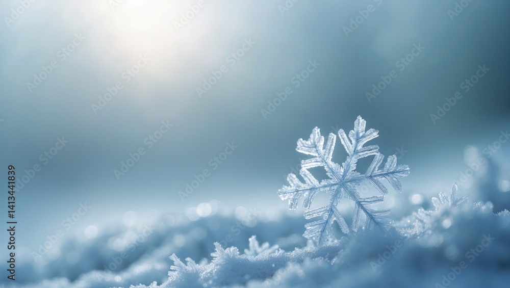 Aufkleber fragile snowflakes on a gentle background.