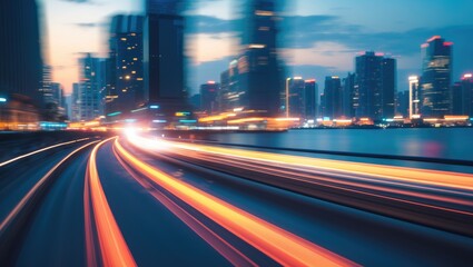 Fototapeta premium City background with vertical motion blur