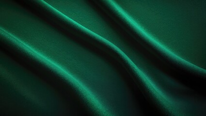 Closeup of dark green matte fabric background.