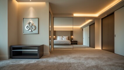 Fototapeta premium Viewpoint at the entrance of a hotel room.