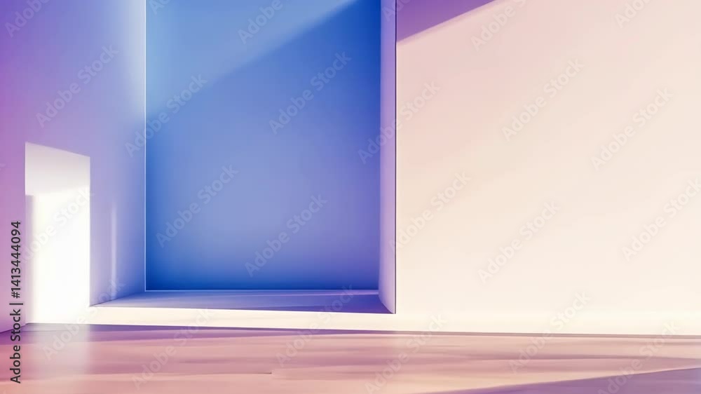 Poster captivating play of light and color in a tranquil abstract space designed for reflection and inspira