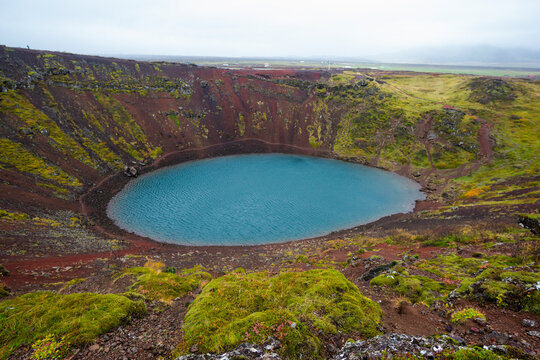 Golden Circle, Iceland. Volcanic crater along the Golden Circle route in Iceland.