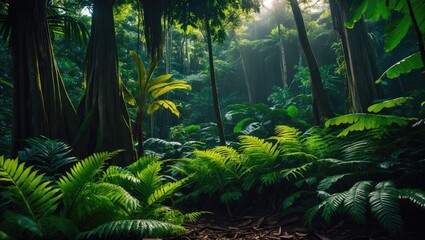 Beautiful landscape of jungle rainforest