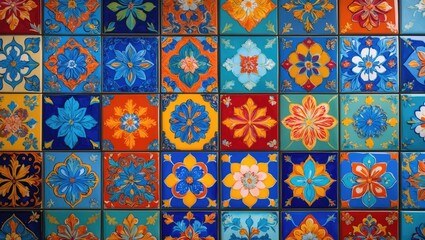 Collection of 48 ceramic tile designs.