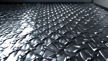 Smooth metal floor plate featuring diamond design.