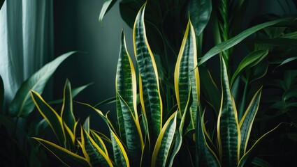 Focused view of plant leaves