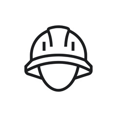 work helmet vector icon line art on white background. Man Helmet