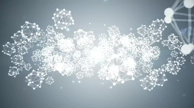 White Plexus Data Cloud Network Looping Background - Abstract Technology Cloud Computing Animation Clean Bright Design