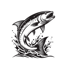 Vector salmon fish silhouette 