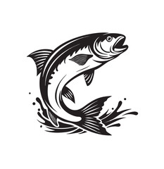 Vector salmon fish silhouette 