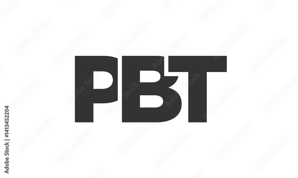 Poster pbt logo design template with strong and modern bold text. initial based vector logotype featuring s