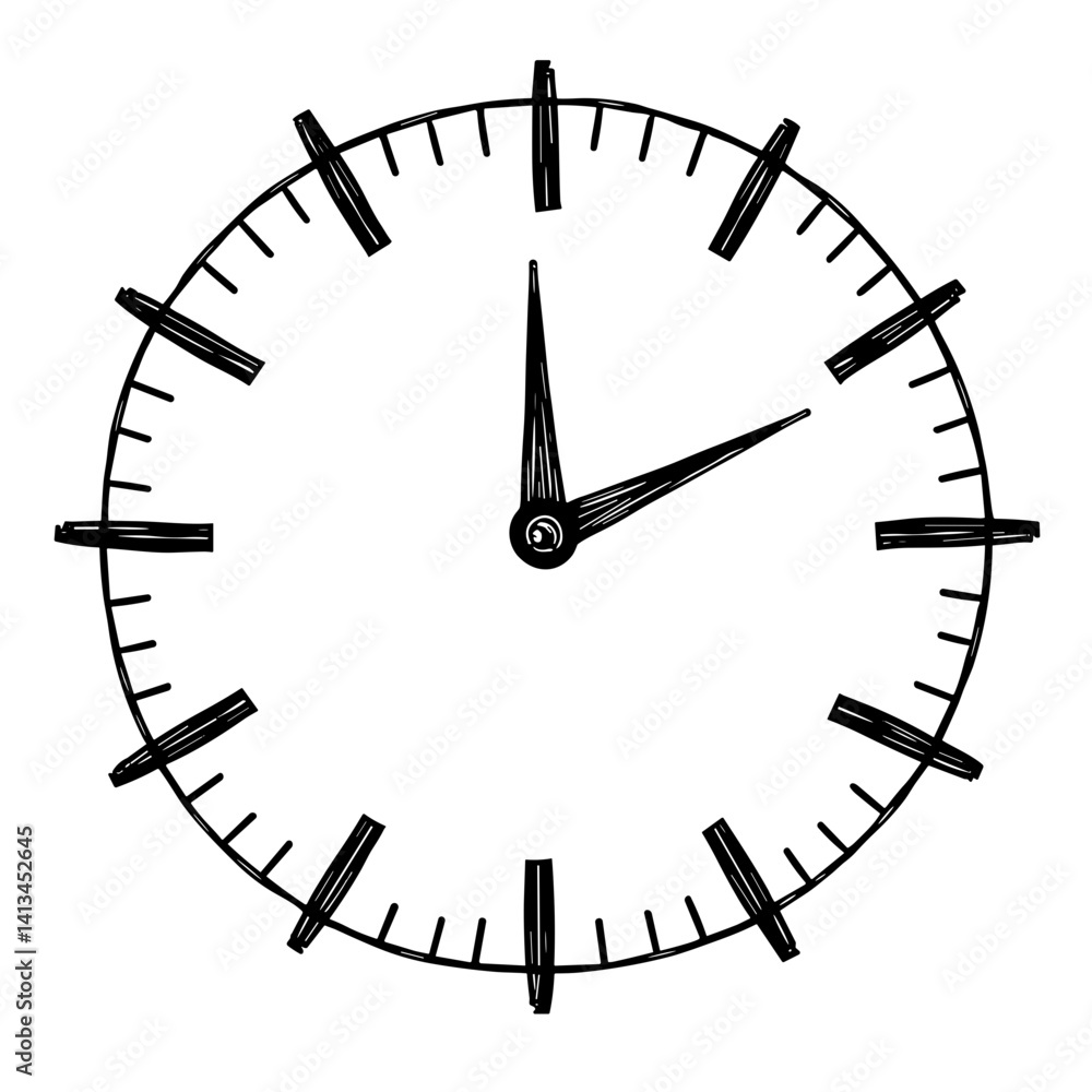 Poster minimalist clock icon representing time management or scheduling - concept of deadline productivity 