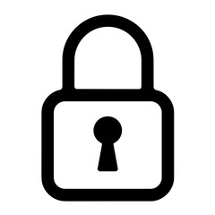 Minimalist padlock icon representing privacy or security - concept of login data protection account safety password interface
