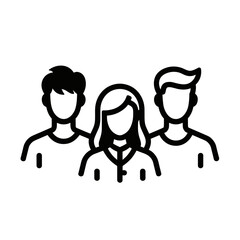 Obraz premium Minimalist group of people icon representing team or collaboration - concept of teamwork leadership HR group management users staff