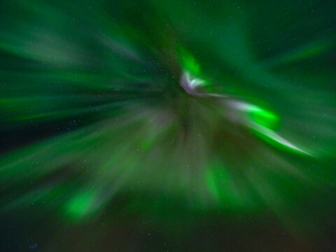 Fototapeta Iceland. Northern Lights over Isafjordur, the capital of the Westfjords during autumn.