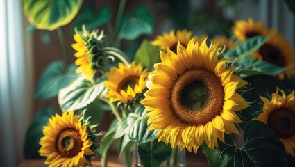 Fototapeta premium Bouquet of Sunflowers - Decorative Arrangement