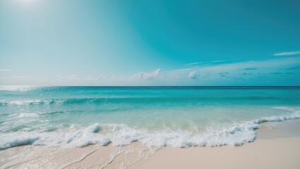 Fototapeta premium Scenic view of a stunning tropical beach and ocean landscape.