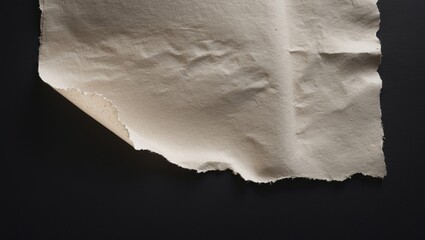 Isolated black backdrop with ripped newspaper