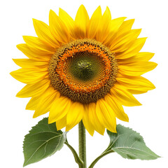 Obraz premium Vibrant yellow sunflower on a clean transparent background highlights its natural beauty and detail, sunflower flowers isolated on transparent background