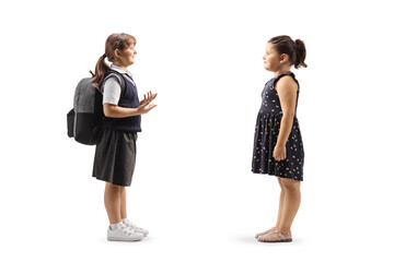 Little girls having a conversation