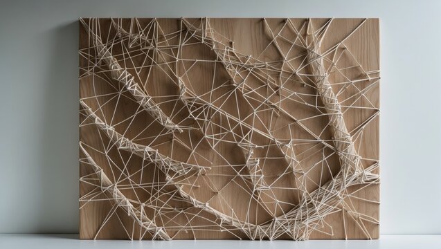 Handcrafted string art board.