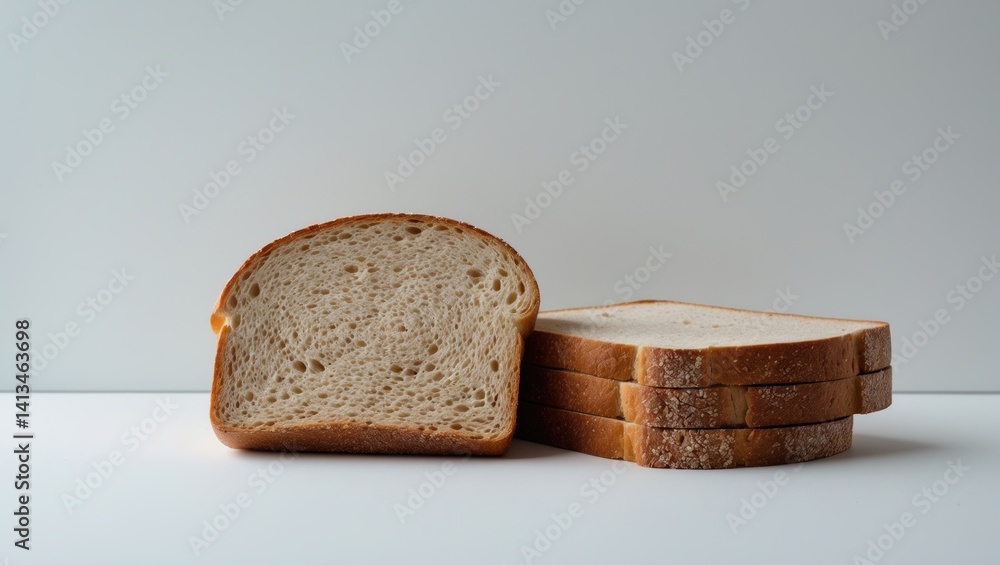 Poster isolated sliced bread on a backdrop.