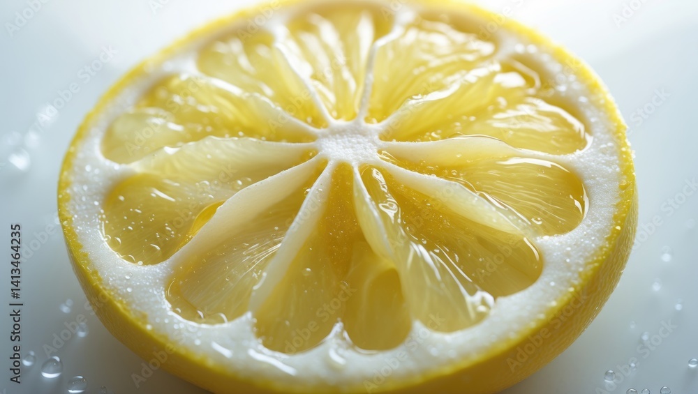 Poster texture of sliced lemon on isolated background