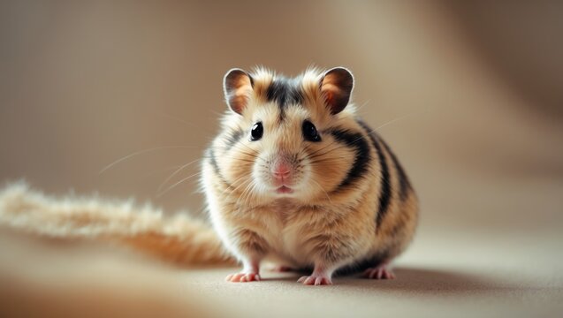 Siberian dwarf hamster against a vibrant backdrop