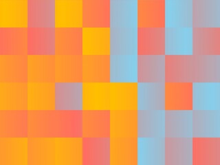 An abstract background with a grid of softly shaded squares in orange, yellow, light blue, and muted purple, creating a subtle, calming effect.