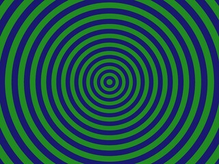 An abstract background image of concentric circles in shades of green and dark blue, creating a hypnotic visual effect.